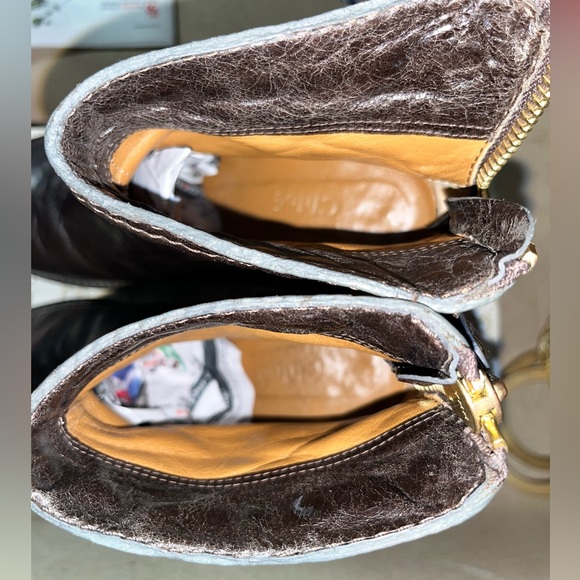 Sz 7 WOMENS CHLOE ANKLE BOOTS LEATHER BROWN - Picture 4 of 7